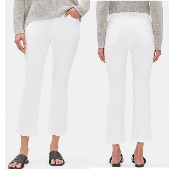 Eileen Fisher ankle boot white denim jeans NWT - Picture 2 of 6